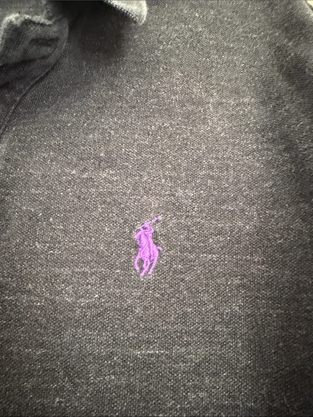 Polo by Ralph Lauren Dark Charcoal Polo with Purple Pony